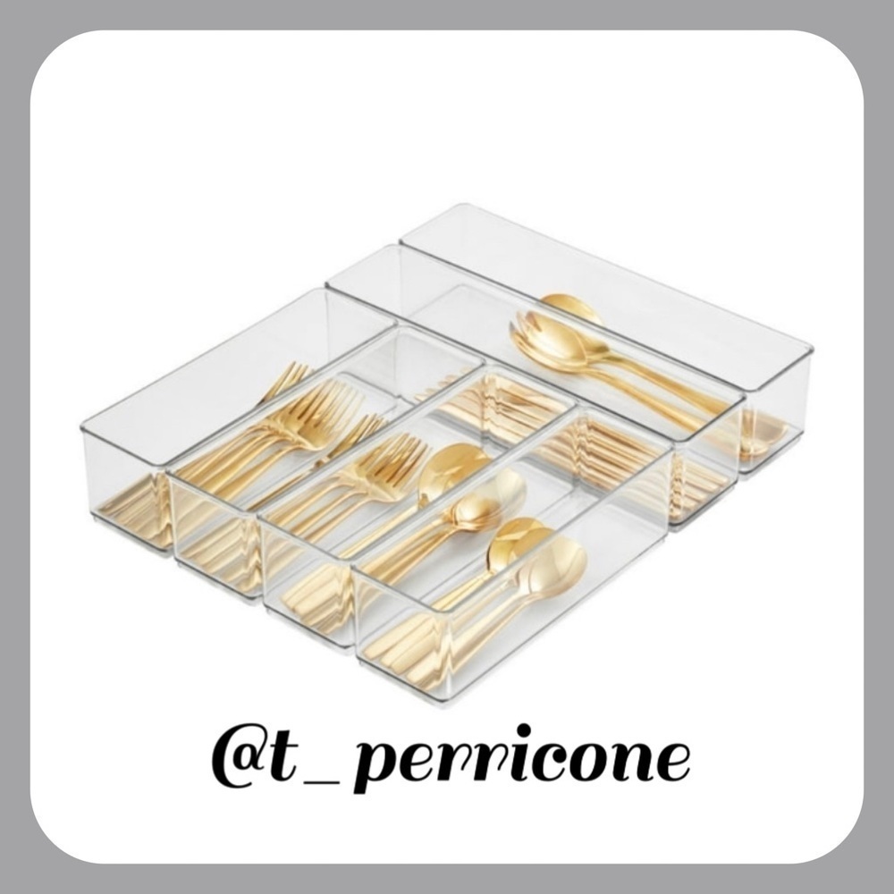 ♠️ New Home Edit 6 Piece Kitchen Drawer Edit, Clear Plastic Storage Container